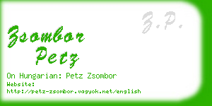 zsombor petz business card